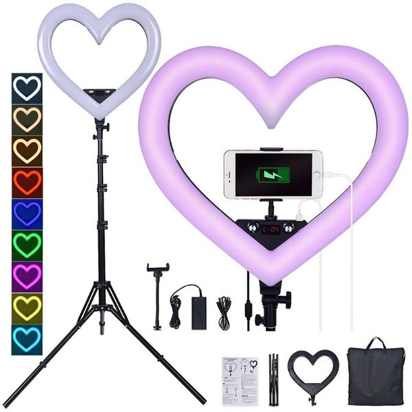 flash heads fosoto 19 inch led rgb ring light hearted shape pographic lighting 3200k-5600k lamp with tripod for phone youtube makeup
flash heads fosoto 19 inch led rgb ring light hearted shape pographic lighting 3200k-5600k lamp with tripod for phone youtube makeup