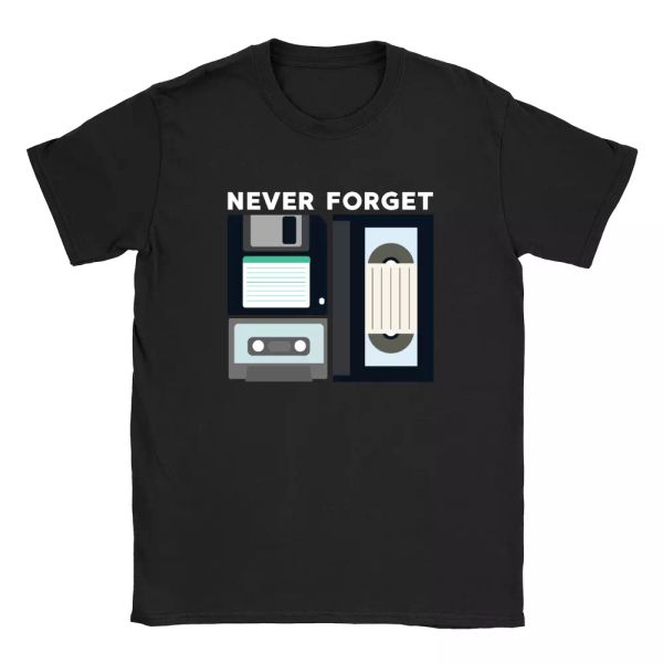 never forget mens t-shirt funny retro vhs cassette floppy gift for dad top, White;black
never forget mens t-shirt funny retro vhs cassette floppy gift for dad top, White;black