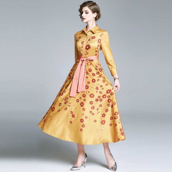 autumn winter designer women maxi dress female vintage single breasted flower print long sleeve sashes 210531, Black;gray
autumn winter designer women maxi dress female vintage single breasted flower print long sleeve sashes 210531, Black;gray