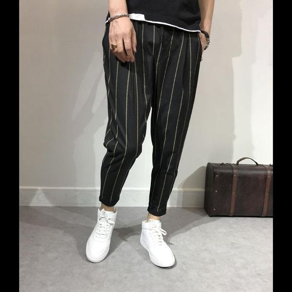 m-3xl 2021 men's clothing hair stylist bigbang fashion summer personalized striped harem pants plus size costumes, Black
m-3xl 2021 men's clothing hair stylist bigbang fashion summer personalized striped harem pants plus size costumes, Black
