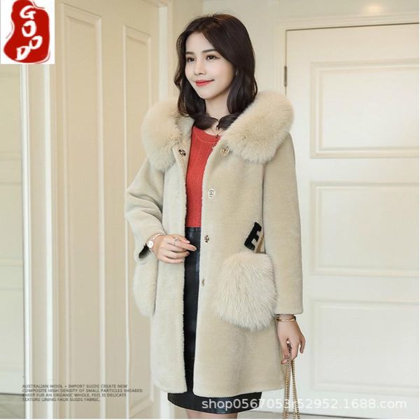 women's fur & faux real coat female women winter jackst with large collar hood korean casual ladies long wool warm coats 868502, Black
women's fur & faux real coat female women winter jackst with large collar hood korean casual ladies long wool warm coats 868502, Black