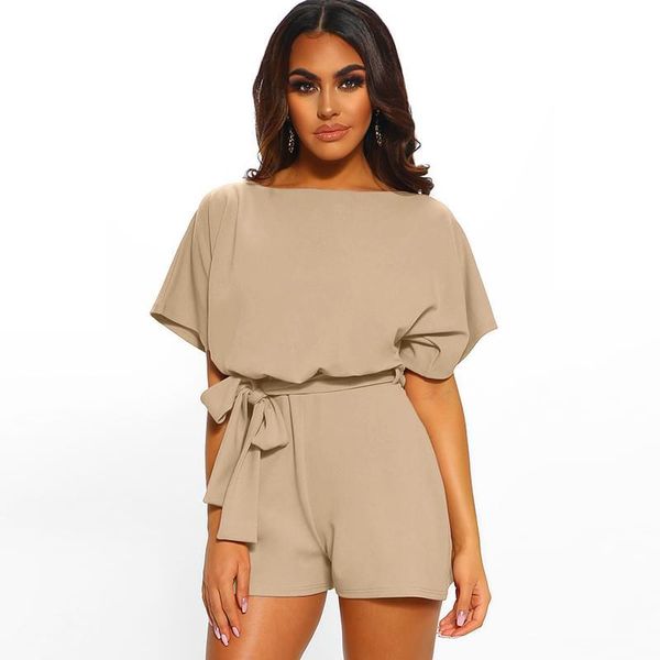 summer beach rompers women fashion belted elegant office overalls casual o neck short sleeve jumpsuit solid playsuit women's jumpsuits, Black;white
summer beach rompers women fashion belted elegant office overalls casual o neck short sleeve jumpsuit solid playsuit women's jumpsuits, Black;white