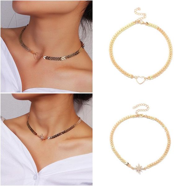 chokers necklace for women chain star creative fashion collar contracted, Golden;silver
chokers necklace for women chain star creative fashion collar contracted, Golden;silver