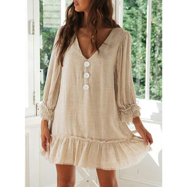 summer women's fashion v-neck clothing elegant and versatile lace-up ruffled short-sleeved irregular dress casual dresses, Black;gray
summer women's fashion v-neck clothing elegant and versatile lace-up ruffled short-sleeved irregular dress casual dresses, Black;gray