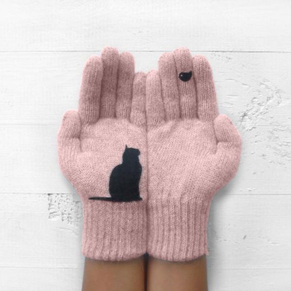 five fingers gloves ladies woolen autumn and winter outdoor warm cat printing fashion women full finger comfortable mittens, Blue;gray
five fingers gloves ladies woolen autumn and winter outdoor warm cat printing fashion women full finger comfortable mittens, Blue;gray
