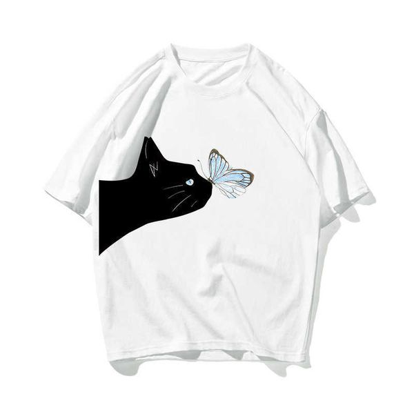 black cat butterfly hip hop oversize t shirt men streetwear harajuku tshirt short sleeve cotton loose hiphop t-shirt couple 210603, White;black
black cat butterfly hip hop oversize t shirt men streetwear harajuku tshirt short sleeve cotton loose hiphop t-shirt couple 210603, White;black