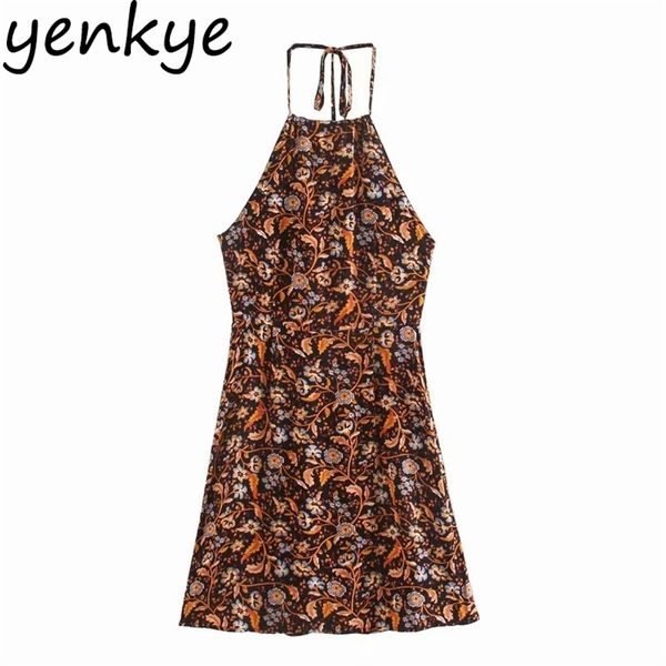 backless halter dress women vintage floral print holiday summer beach short vestido 210514, Black;gray
backless halter dress women vintage floral print holiday summer beach short vestido 210514, Black;gray