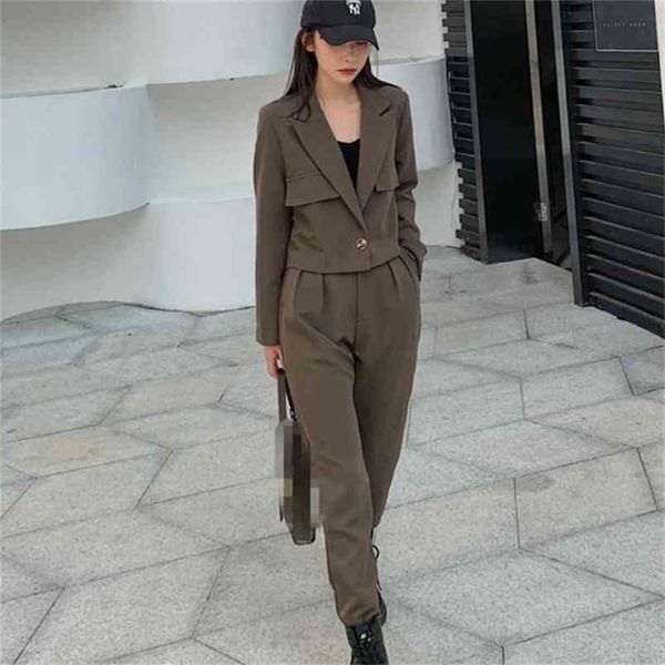 2 piece sets womens outfits ladies office notched collar long sleeve short blazer coat and high waist pants suit 210519, White
2 piece sets womens outfits ladies office notched collar long sleeve short blazer coat and high waist pants suit 210519, White