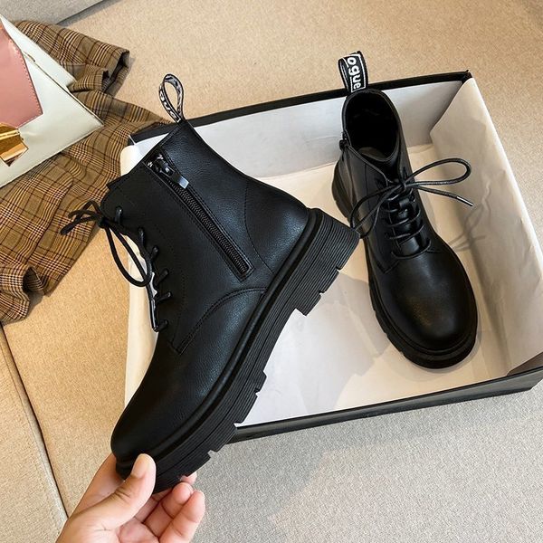 boots fall winter punk booties chunky platform ankle boots for woman black leather shoes lace up to shorter bigger hfxc
boots fall winter punk booties chunky platform ankle boots for woman black leather shoes lace up to shorter bigger hfxc