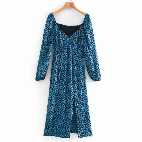 women summer vintage twill dress puff sleeve floral print v-neck split female elegant street mid-calf dresses vestidos 210513, Black;gray
women summer vintage twill dress puff sleeve floral print v-neck split female elegant street mid-calf dresses vestidos 210513, Black;gray