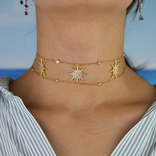 layer chain choker necklace with bar star charm cz pave link short for women wedding jewelry wholesale chokers, Golden;silver
layer chain choker necklace with bar star charm cz pave link short for women wedding jewelry wholesale chokers, Golden;silver