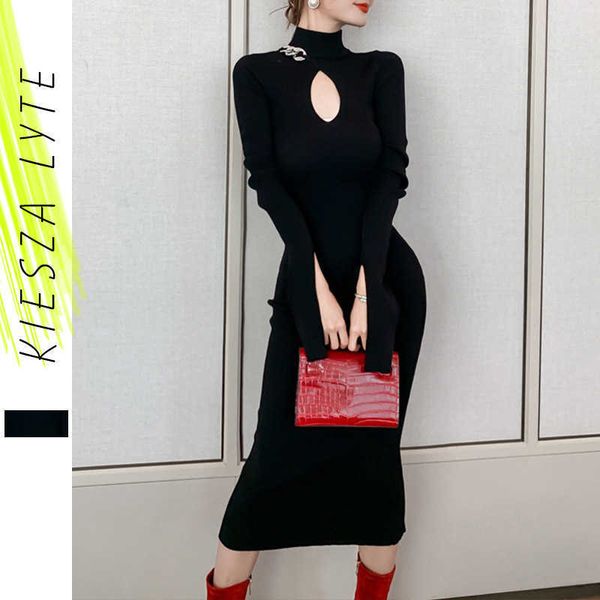 spring summer women dresses hollow out slit slim knit buttocks black midi party dress runway designer 210608, Black;gray
spring summer women dresses hollow out slit slim knit buttocks black midi party dress runway designer 210608, Black;gray