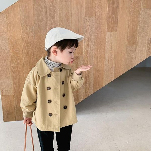 children's trench coat fashion lapel jackets outwear kids long sleeve windbreaker 2-6y, Blue;gray
children's trench coat fashion lapel jackets outwear kids long sleeve windbreaker 2-6y, Blue;gray