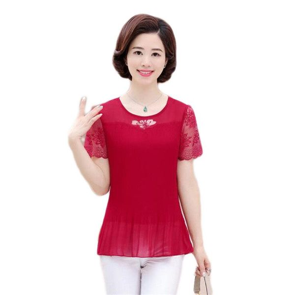 women's blouses & shirts summer 4xl plus size short sleeve o neck chiffon women hollow out e324, White
women's blouses & shirts summer 4xl plus size short sleeve o neck chiffon women hollow out e324, White