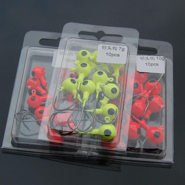 10pcs/set fishing hook colorful lead round head lures bait fish tackle hooks for sea river lake k2
10pcs/set fishing hook colorful lead round head lures bait fish tackle hooks for sea river lake k2