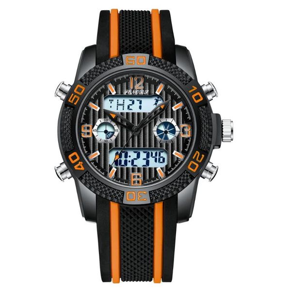 wristwatches fashion trend sports multifunctional silicone watch quartz electronic dual display men's sn141, Slivery;brown
wristwatches fashion trend sports multifunctional silicone watch quartz electronic dual display men's sn141, Slivery;brown