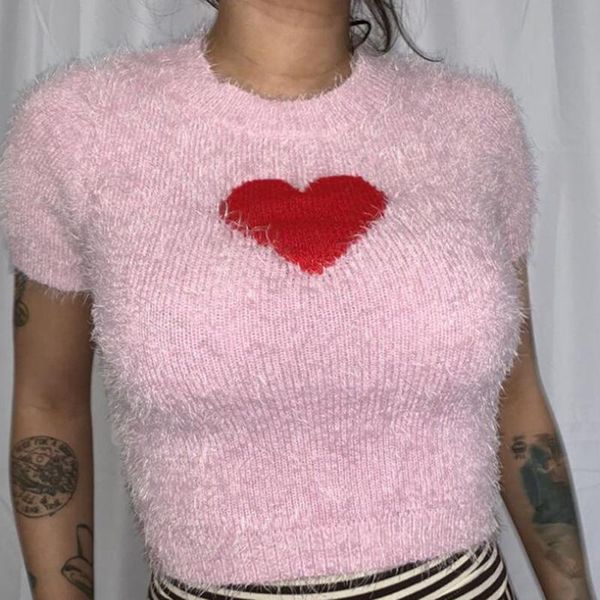 western style t-shirt fashion casual spring summer 2021 hipster simple thin elastic designer love navel round neck women's, White
western style t-shirt fashion casual spring summer 2021 hipster simple thin elastic designer love navel round neck women's, White