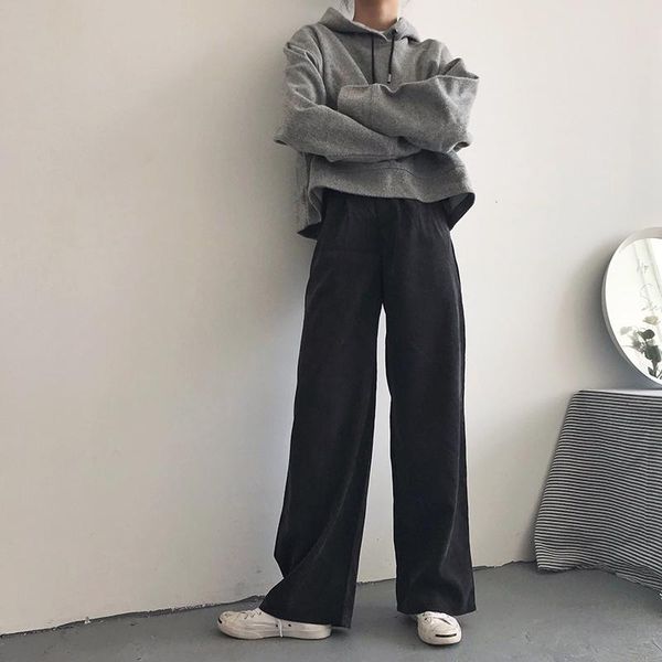 women's pants & capris corduroy wide leg korean style high waist oversize black trousers female loose casual girls woman joggers women, Black;white
women's pants & capris corduroy wide leg korean style high waist oversize black trousers female loose casual girls woman joggers women, Black;white