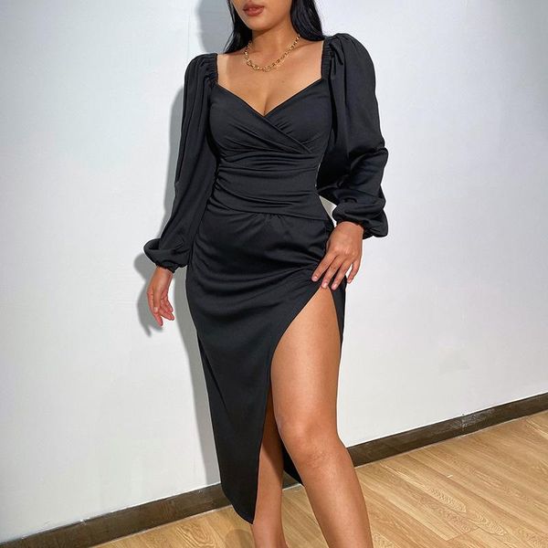 casual dresses sruby lantern sleeve party midi dress women v neck long pleats split hem autumn elegant black nightclub, Black;gray
casual dresses sruby lantern sleeve party midi dress women v neck long pleats split hem autumn elegant black nightclub, Black;gray