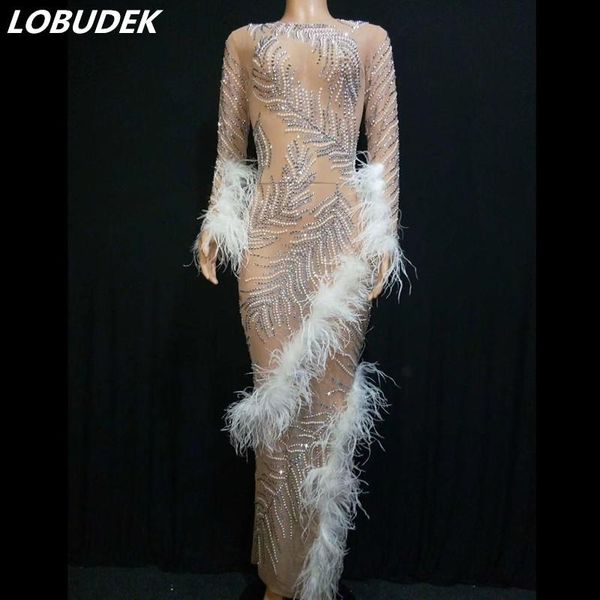 casual dresses sparkly rhinestones feather mesh dress women birthday celebration prom evening performance costume crystal long, Black;gray
casual dresses sparkly rhinestones feather mesh dress women birthday celebration prom evening performance costume crystal long, Black;gray