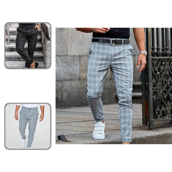men's pants men streetwear plaid mid-rise checkered pattern for party trousers, Black
men's pants men streetwear plaid mid-rise checkered pattern for party trousers, Black