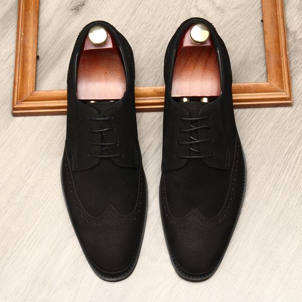 Suede Men Dress Shoes Genuine Leather Office Business Wedding Handmade Black Brown Brogue Formal Round Toe Oxford Brogue Shoes
Suede Men Dress Shoes Genuine Leather Office Business Wedding Handmade Black Brown Brogue Formal Round Toe Oxford Brogue Shoes