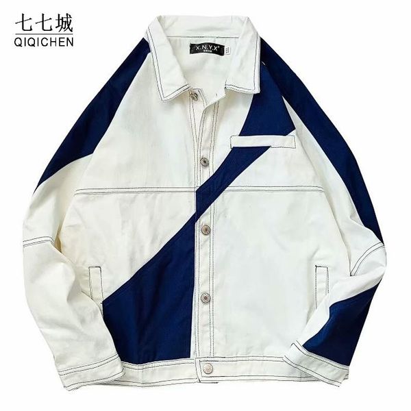 men's jackets casual denim men patchwork loose block color coat male spring autumn hip hop streetwear harajuku cargo jacket, Black;brown
men's jackets casual denim men patchwork loose block color coat male spring autumn hip hop streetwear harajuku cargo jacket, Black;brown