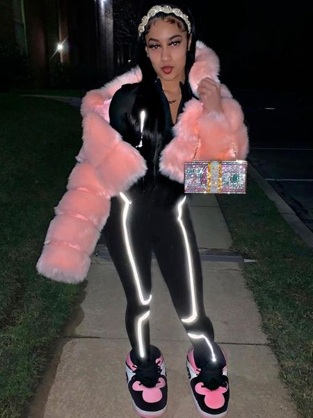women's fur & faux coat women fashion autumn winter luxurious party warm long sleeve slim short jackets furry coats femme, Black
women's fur & faux coat women fashion autumn winter luxurious party warm long sleeve slim short jackets furry coats femme, Black