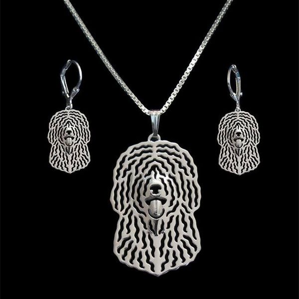 earrings & necklace 2021 lovers' metal spanish water dog jewelry set women alloy shaped drop, Silver
earrings & necklace 2021 lovers' metal spanish water dog jewelry set women alloy shaped drop, Silver