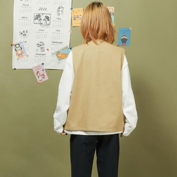 women's vests vintage harajuku womenloose fit cotton vest outwear multi pockets single breasted cargo waistcoat casual streetwear bf to, Black;white
women's vests vintage harajuku womenloose fit cotton vest outwear multi pockets single breasted cargo waistcoat casual streetwear bf to, Black;white
