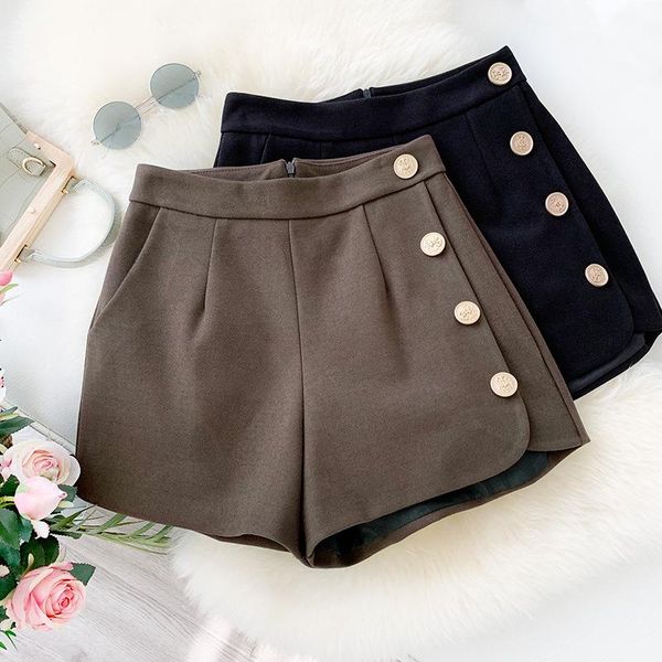 women's shorts 2021 spring summer arrival woolen metal buckle a-line wide leg loose high waist wild, White;black
women's shorts 2021 spring summer arrival woolen metal buckle a-line wide leg loose high waist wild, White;black
