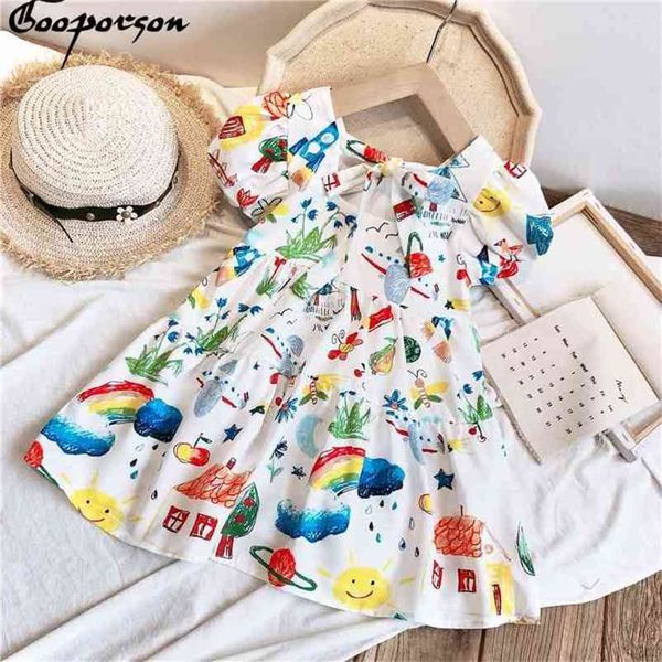 gooporson vestidos summer little girls princess dress cartoon rainbow printed backless bow costume fashion korean clothes 210715, Red;yellow
gooporson vestidos summer little girls princess dress cartoon rainbow printed backless bow costume fashion korean clothes 210715, Red;yellow