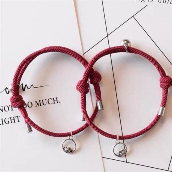 2pcs/set couple's red string bracelet charm wishing for women men magnet hand-knitted girlfriends & couple gifts bracelets, Golden;silver
2pcs/set couple's red string bracelet charm wishing for women men magnet hand-knitted girlfriends & couple gifts bracelets, Golden;silver