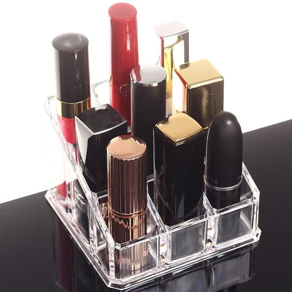 kitchen storage & organization 9-grid lipstick rack consolidation box cosmetic transparent acrylic organizer