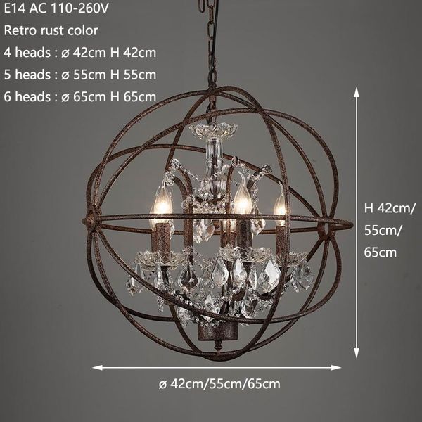 vintage rust iron cage chandeliers e14 big style crystal lustre led lamp 4/5/6 lighting modern for living room bedroom bar
vintage rust iron cage chandeliers e14 big style crystal lustre led lamp 4/5/6 lighting modern for living room bedroom bar