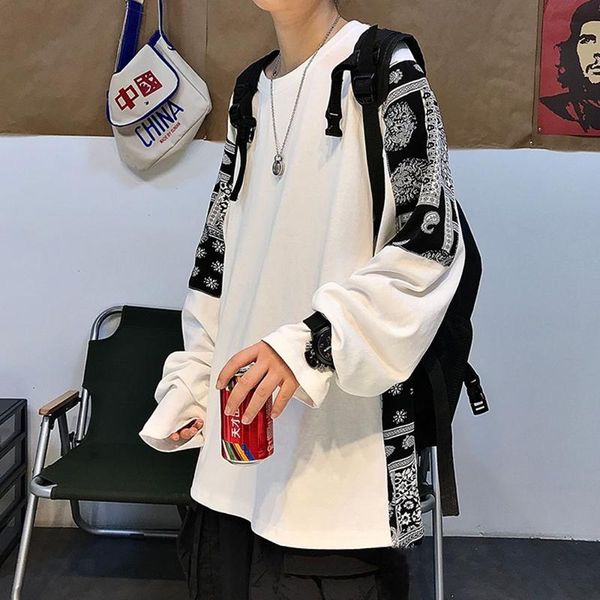 men's t-shirts cashew flowers print long sleeve men tshirts autumn korean style loose teenagers student fashion all-match handsome clo, White;black
men's t-shirts cashew flowers print long sleeve men tshirts autumn korean style loose teenagers student fashion all-match handsome clo, White;black