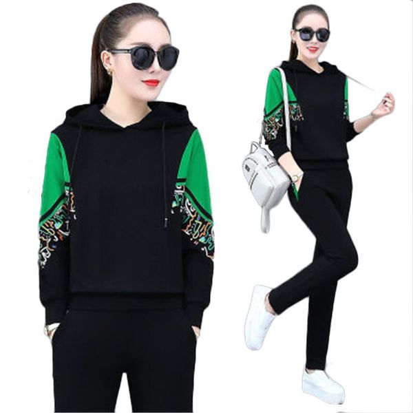fashion sports suit women casual two-piece youth printing sportswear spring and autumn hooded bat sleeves 50 women's two piece pants, White
fashion sports suit women casual two-piece youth printing sportswear spring and autumn hooded bat sleeves 50 women's two piece pants, White