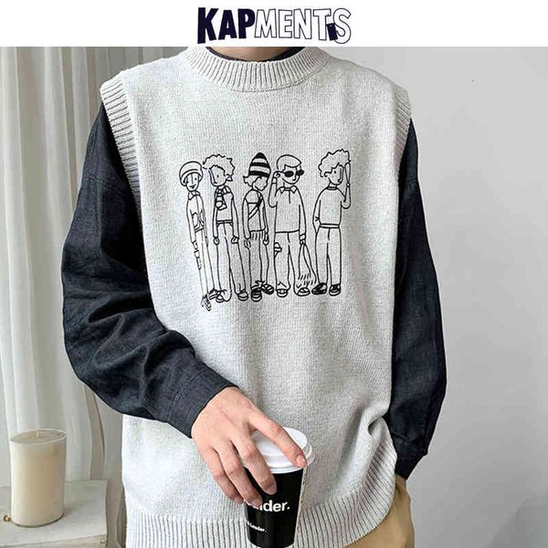 kapments men cartoon harajuku sweater 2021 winter mens japane streetwear sweaters male loose vintage knitted vt, White;black
kapments men cartoon harajuku sweater 2021 winter mens japane streetwear sweaters male loose vintage knitted vt, White;black