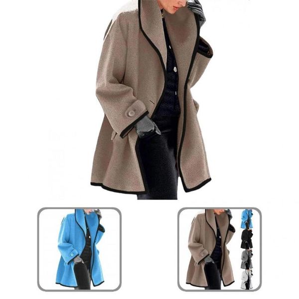women's trench coats eye-catching stylish contrast color single button women jacket outwear lady coat casual for model, Tan;black
women's trench coats eye-catching stylish contrast color single button women jacket outwear lady coat casual for model, Tan;black
