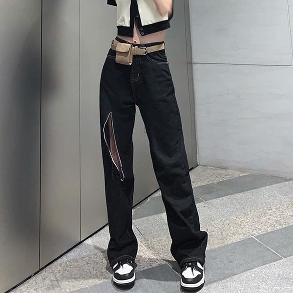 women's jeans womens ripped 2021 loose high waist hole wide leg pants korean style fashion casual cotton denim straight trousers, Blue
women's jeans womens ripped 2021 loose high waist hole wide leg pants korean style fashion casual cotton denim straight trousers, Blue
