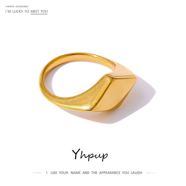 cluster rings yhpup minimalist stainless steel ring jewelry for women 18 k plated metal geometric texture anillos mujer accessories gift, Golden;silver
cluster rings yhpup minimalist stainless steel ring jewelry for women 18 k plated metal geometric texture anillos mujer accessories gift, Golden;silver
