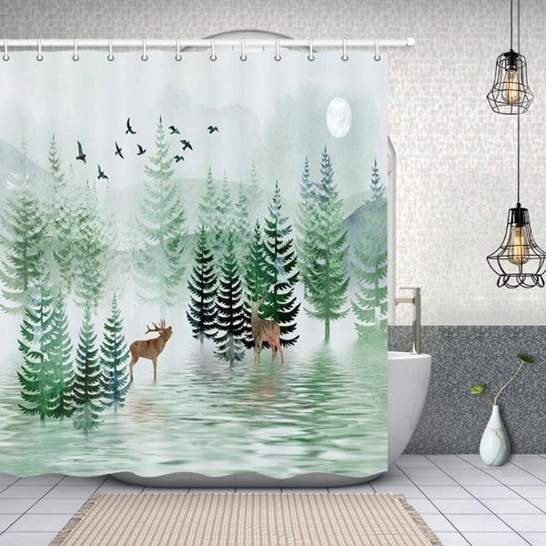shower curtains nature forest landscape curtain set watercolor pine tree bird with wildlife deer in mountain bathroom hooks
shower curtains nature forest landscape curtain set watercolor pine tree bird with wildlife deer in mountain bathroom hooks