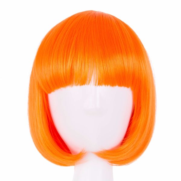 costume accessories fei-show short wavy wig flat bangs bob orange hair synthetic heat resistant halloween party salon costume cos-play hairp, Silver
costume accessories fei-show short wavy wig flat bangs bob orange hair synthetic heat resistant halloween party salon costume cos-play hairp, Silver