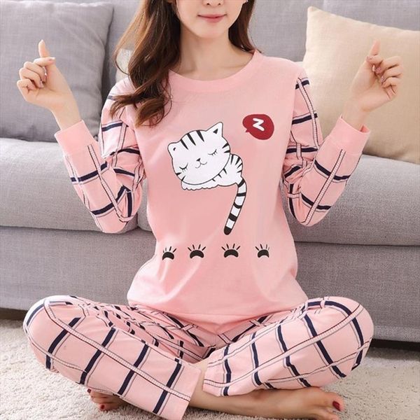 winter cute cartoon cat womenpant print pajama set two pieces long sleeve sleepwear, White
winter cute cartoon cat womenpant print pajama set two pieces long sleeve sleepwear, White