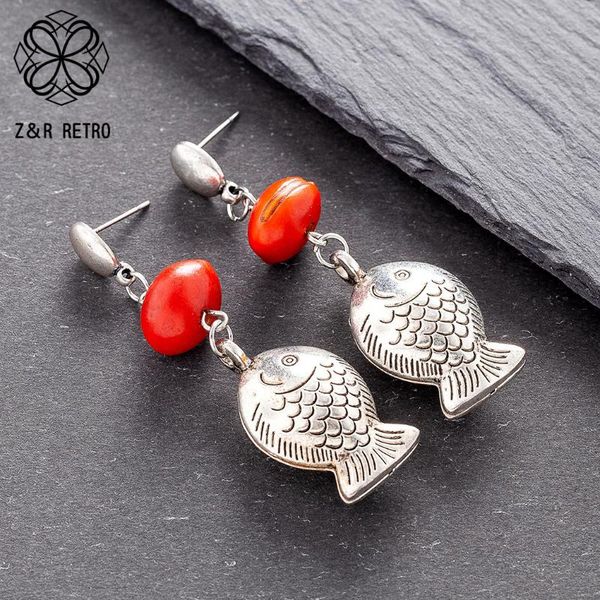 dangle & chandelier vintage silver color fish hanging earrings for women red beads pendientes jewelry to female suspension decoration access
dangle & chandelier vintage silver color fish hanging earrings for women red beads pendientes jewelry to female suspension decoration access