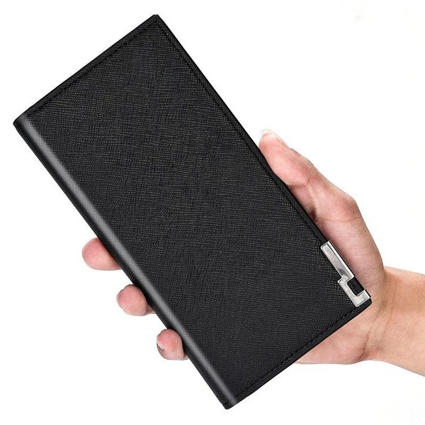 purse long wallet creative men's korean soft leather cross pattern thin large banknote folder, White
purse long wallet creative men's korean soft leather cross pattern thin large banknote folder, White