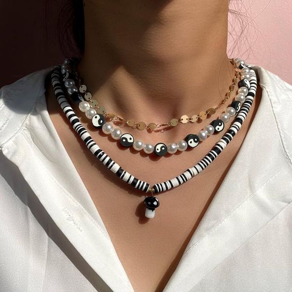 chains imitation pearl beaded yin yang soft clay necklace for women multilayer black stone beads mushroom necklaces handmade jewelry, Silver
chains imitation pearl beaded yin yang soft clay necklace for women multilayer black stone beads mushroom necklaces handmade jewelry, Silver