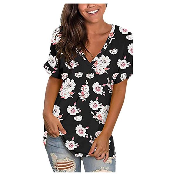 women's t-shirt boho floral printed tshirt summer plus size casual loose v-neck harajuku short sleeve t shirt ropa mujer, White
women's t-shirt boho floral printed tshirt summer plus size casual loose v-neck harajuku short sleeve t shirt ropa mujer, White