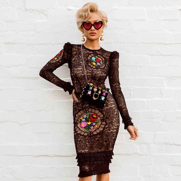 dressesadyce 2021 new arrival women autumn celebrity runway party es vestidos black long sleeve lace midi ruffles club, Black;gray
dressesadyce 2021 new arrival women autumn celebrity runway party es vestidos black long sleeve lace midi ruffles club, Black;gray