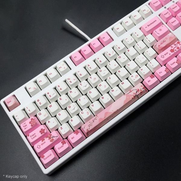 keyboards 104 keys pbt pink sakura pattern keycaps replacement set keyboard accessory
keyboards 104 keys pbt pink sakura pattern keycaps replacement set keyboard accessory